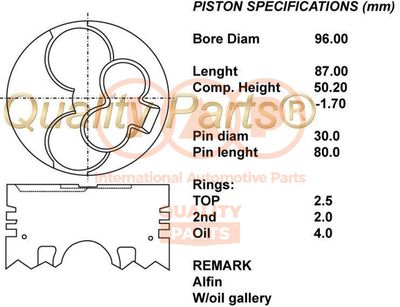  10013042 IAP QUALITY PARTS Поршень