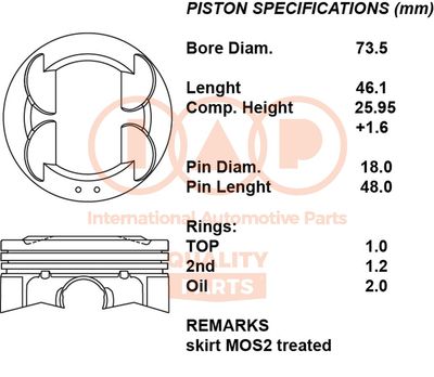  10016067 IAP QUALITY PARTS Поршень