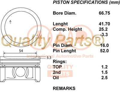  10000108 IAP QUALITY PARTS Поршень