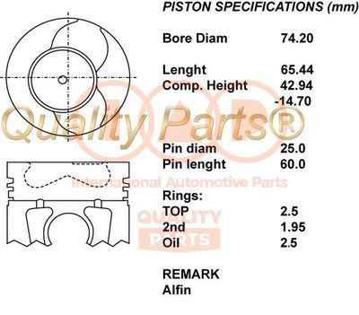  10017007 IAP QUALITY PARTS Поршень