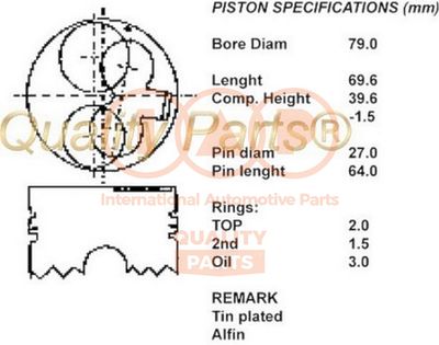  10009040 IAP QUALITY PARTS Поршень