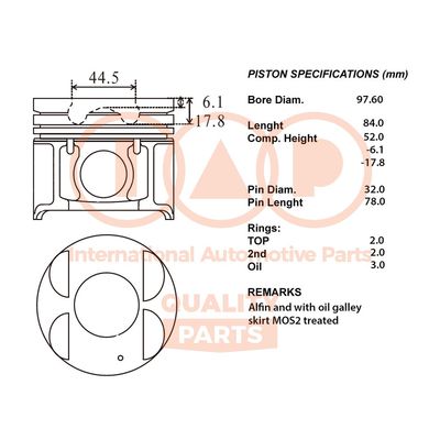  10007185 IAP QUALITY PARTS Поршень