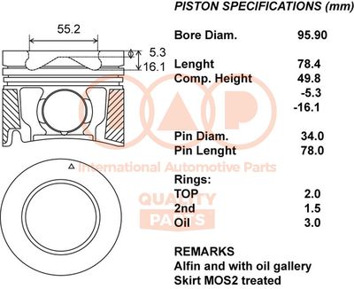  10009091 IAP QUALITY PARTS Поршень