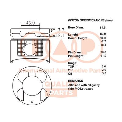  10013149 IAP QUALITY PARTS Поршень