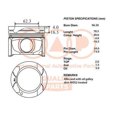  10017066 IAP QUALITY PARTS Поршень