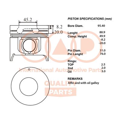  10009020 IAP QUALITY PARTS Поршень