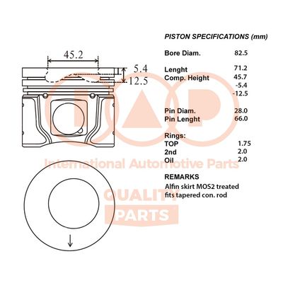  10004062 IAP QUALITY PARTS Поршень