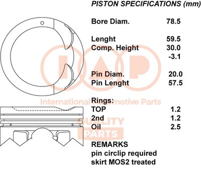  10016101 IAP QUALITY PARTS Поршень