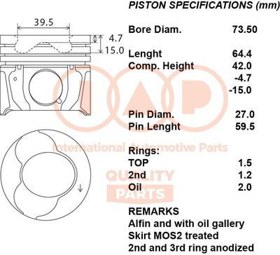  10017193 IAP QUALITY PARTS Поршень