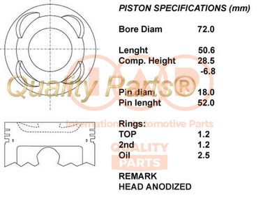  10003072 IAP QUALITY PARTS Поршень