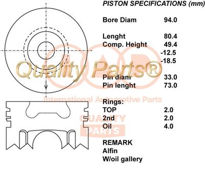  10017048 IAP QUALITY PARTS Поршень