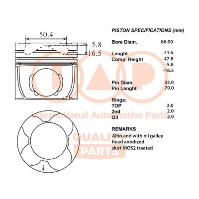  10012130 IAP QUALITY PARTS Поршень