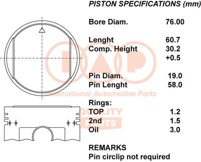  10103030 IAP QUALITY PARTS Поршень