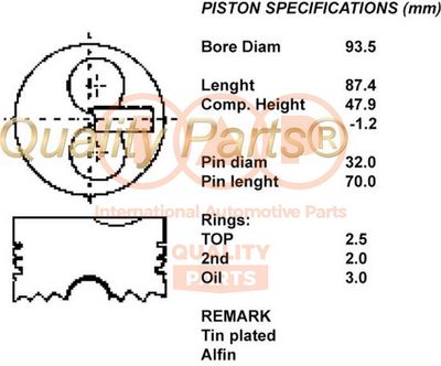  10011061 IAP QUALITY PARTS Поршень