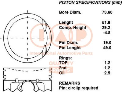  10013084 IAP QUALITY PARTS Поршень