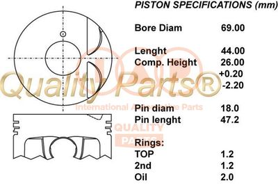  10017000 IAP QUALITY PARTS Поршень