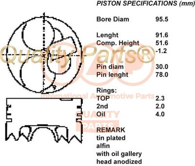  10112027 IAP QUALITY PARTS Поршень