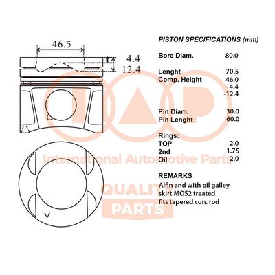  10013114 IAP QUALITY PARTS Поршень