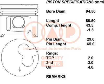  10017055 IAP QUALITY PARTS Поршень