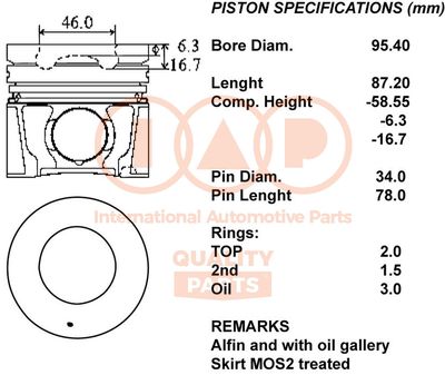  10009094 IAP QUALITY PARTS Поршень