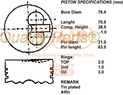  10003080 IAP QUALITY PARTS Поршень