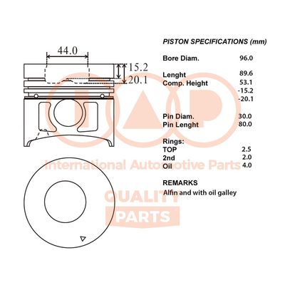  10013061 IAP QUALITY PARTS Поршень