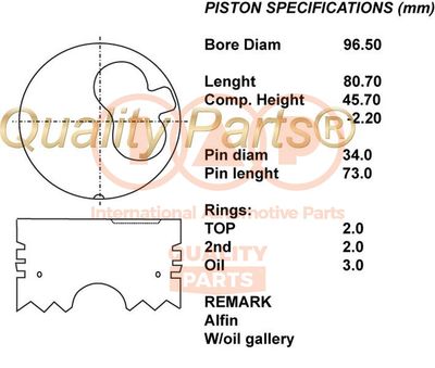  10017057 IAP QUALITY PARTS Поршень