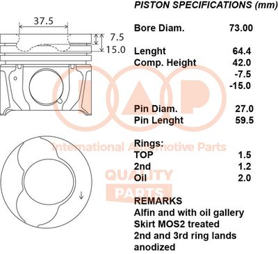  10017190 IAP QUALITY PARTS Поршень