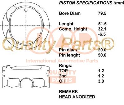  10017106 IAP QUALITY PARTS Поршень