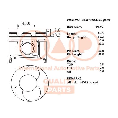  10013063 IAP QUALITY PARTS Поршень