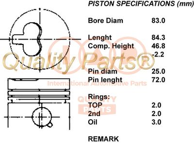  10016054 IAP QUALITY PARTS Поршень