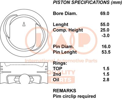  10116081 IAP QUALITY PARTS Поршень