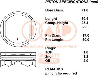  10016095 IAP QUALITY PARTS Поршень