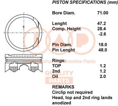  10013092 IAP QUALITY PARTS Поршень