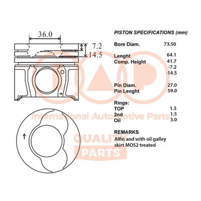  10017004 IAP QUALITY PARTS Поршень