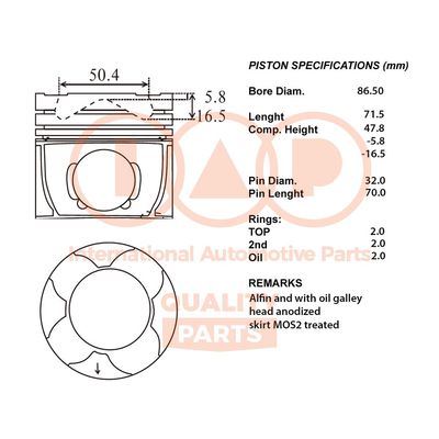  10012131 IAP QUALITY PARTS Поршень