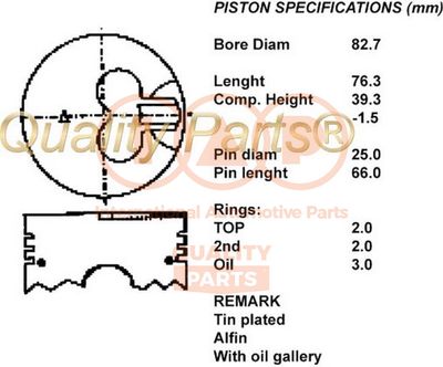  10012054 IAP QUALITY PARTS Поршень