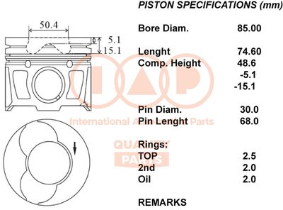  10014074 IAP QUALITY PARTS Поршень