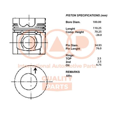  10013072 IAP QUALITY PARTS Поршень