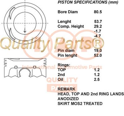  10013185 IAP QUALITY PARTS Поршень