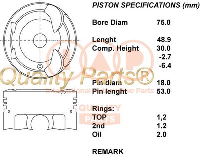  10017110 IAP QUALITY PARTS Поршень