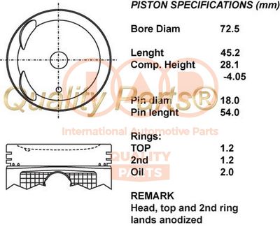  10003101 IAP QUALITY PARTS Поршень