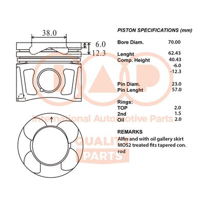  10016075 IAP QUALITY PARTS Поршень