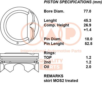  10021100 IAP QUALITY PARTS Поршень