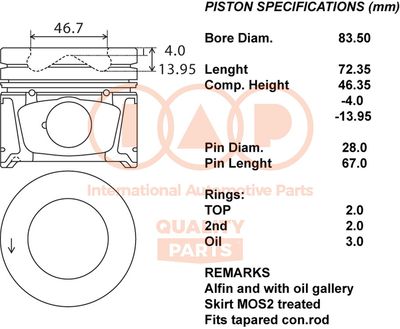  10020091 IAP QUALITY PARTS Поршень