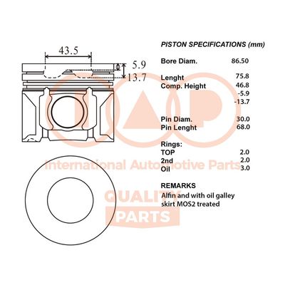  10011059 IAP QUALITY PARTS Поршень