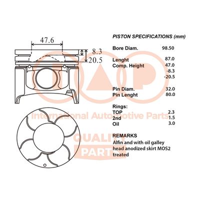  10012032 IAP QUALITY PARTS Поршень