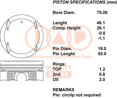  10012094 IAP QUALITY PARTS Поршень