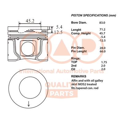  10004063 IAP QUALITY PARTS Поршень