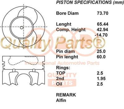  10017006 IAP QUALITY PARTS Поршень